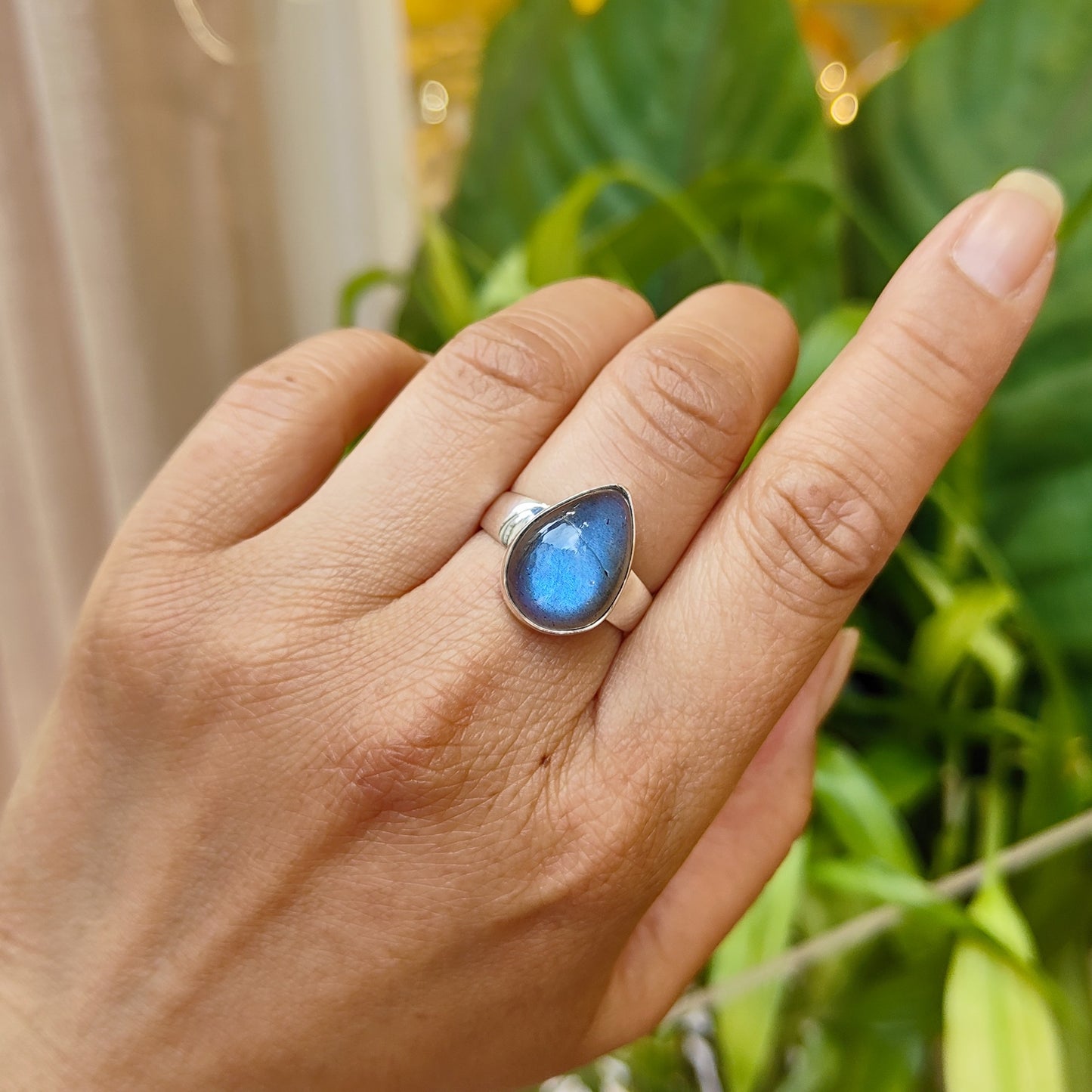 Bague Labradorite goutte large