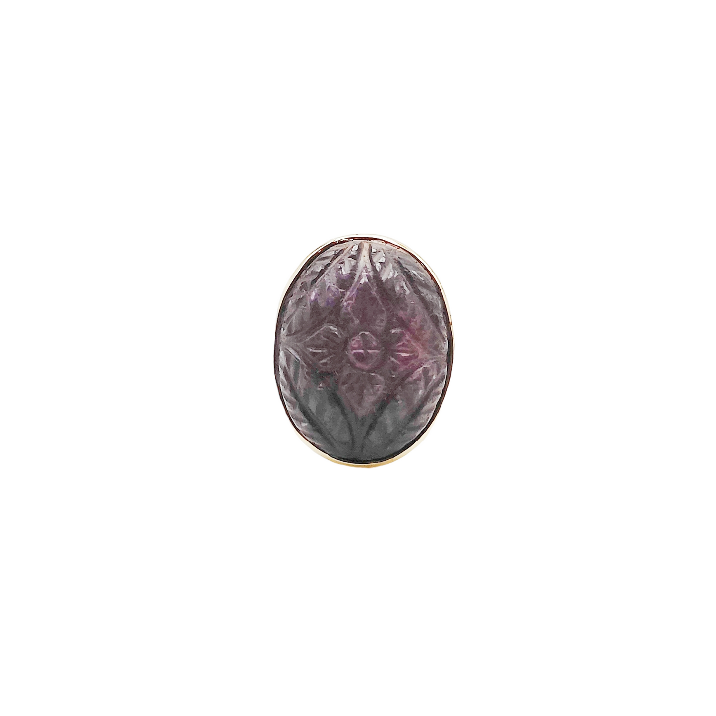 Bague rubis gravé ovale