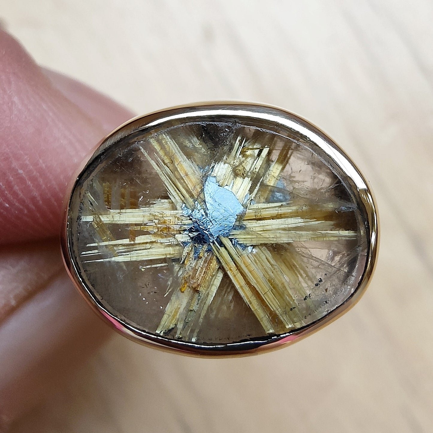 Bague Rutile doré étoilé