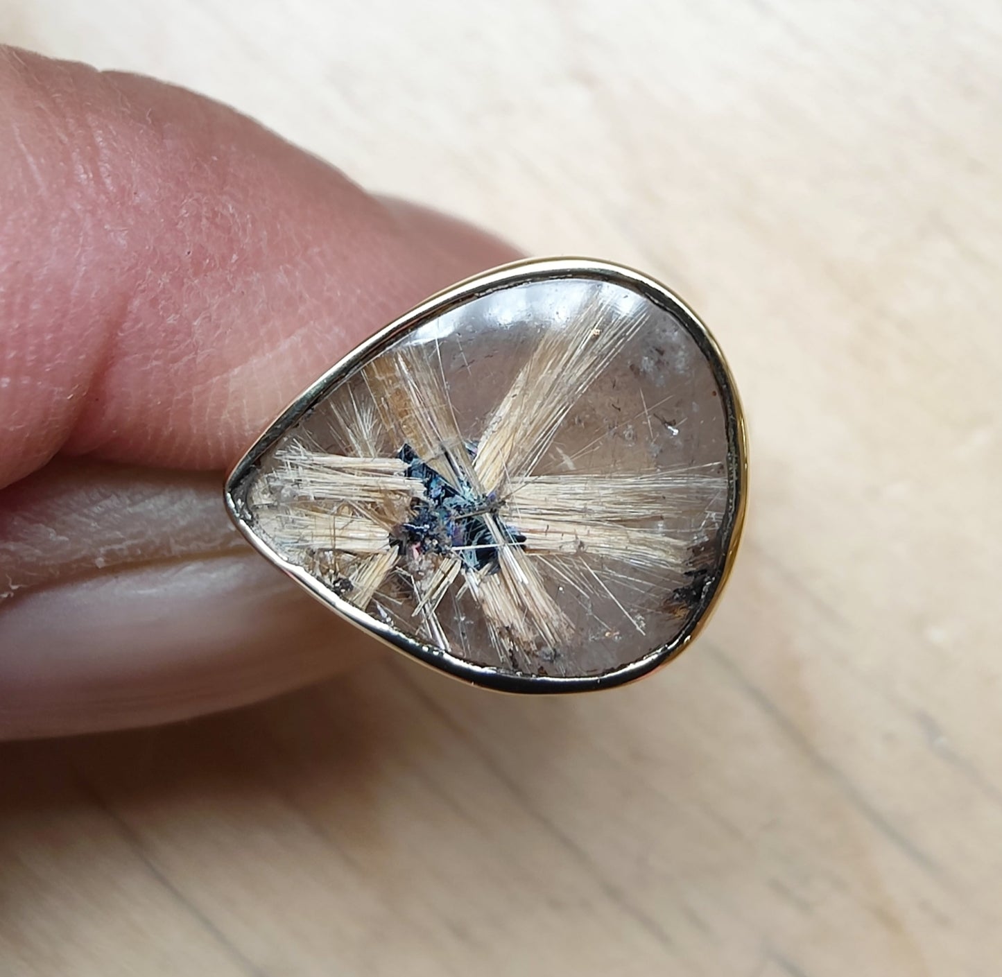 Bague Rutile doré étoilé