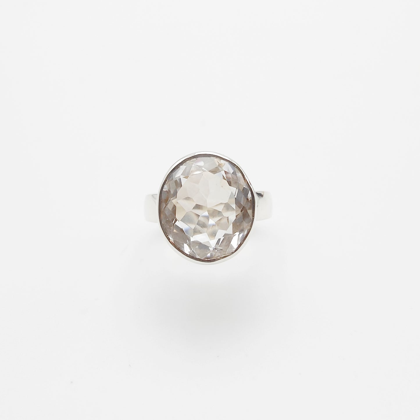 Bague Cristal de roche facetté