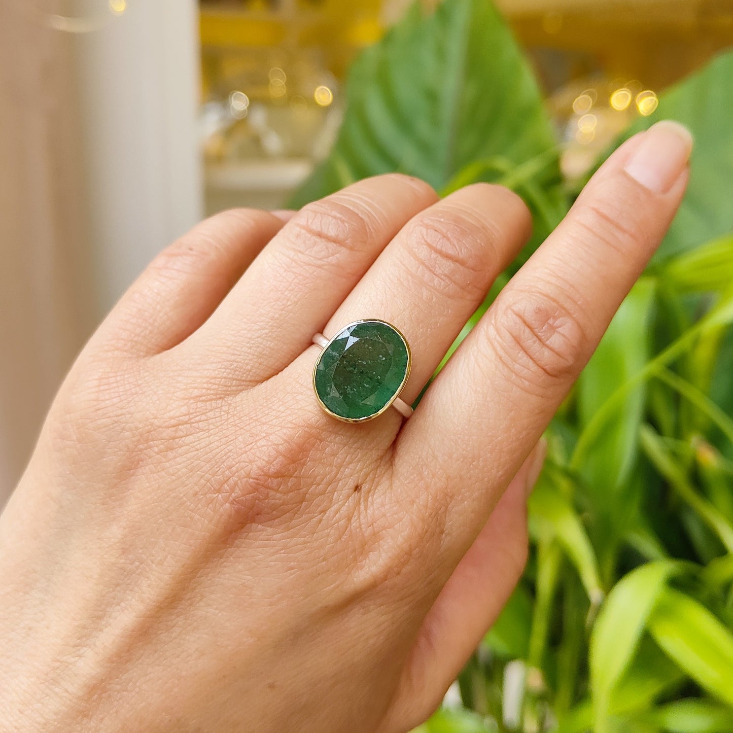 Bague Aventurine facéttée