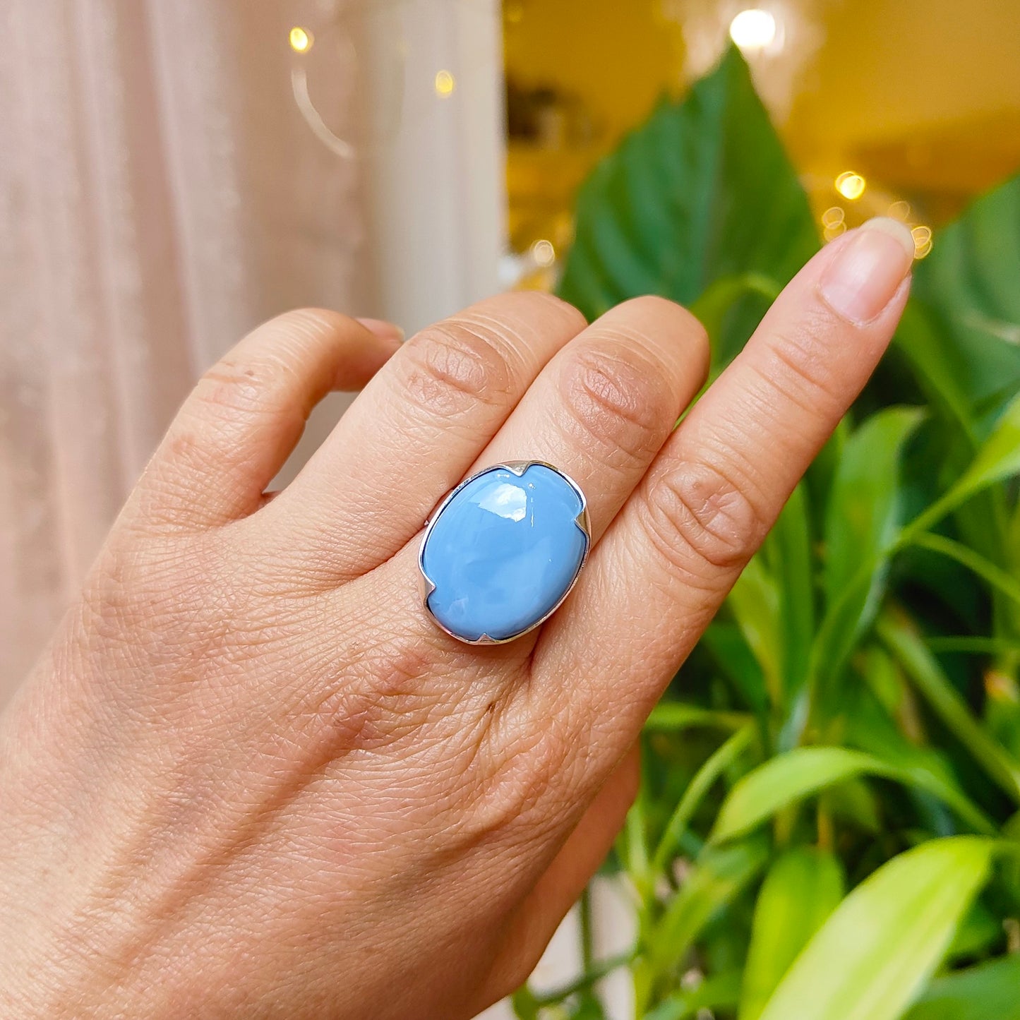 Bague Opale bleue