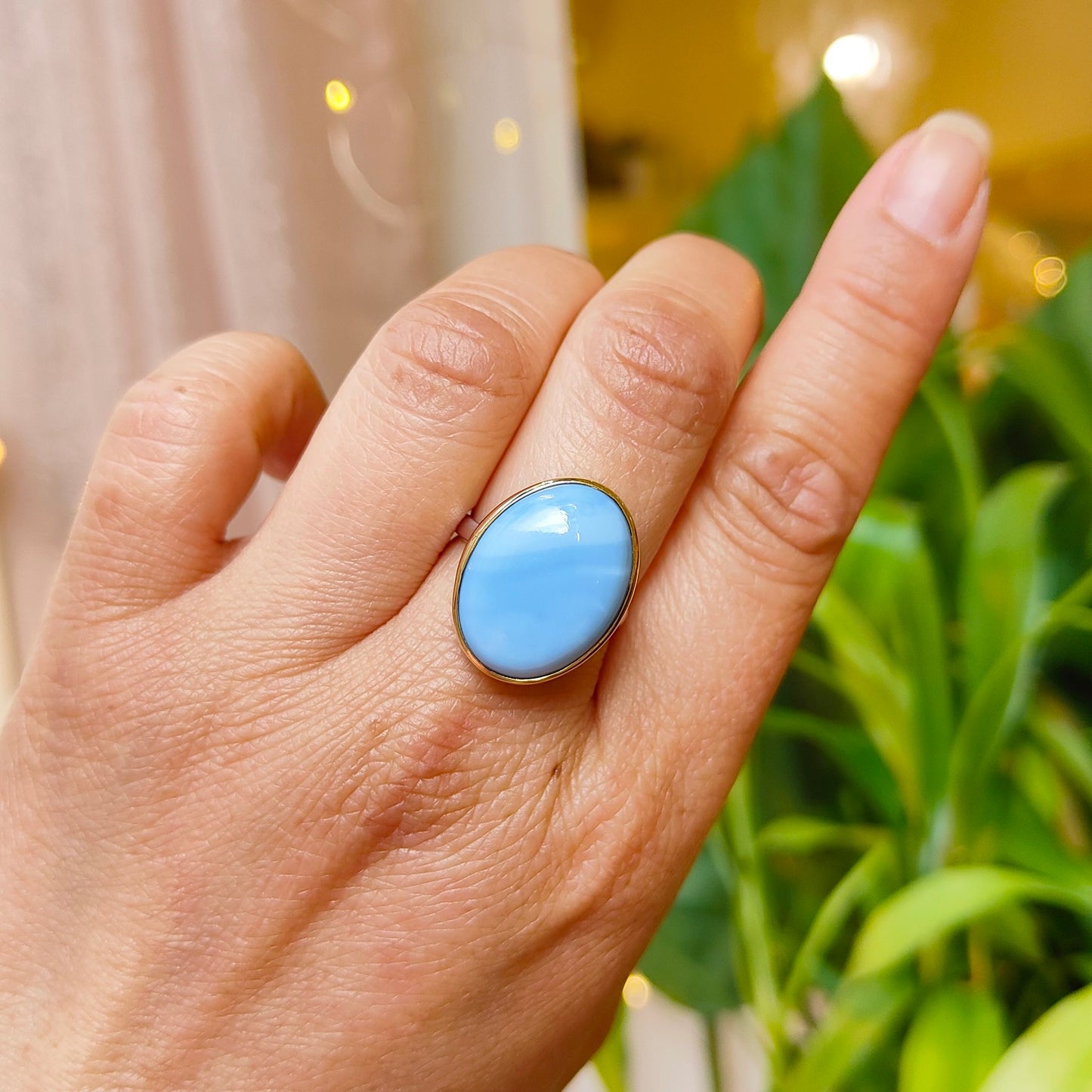 Bague Opale bleue