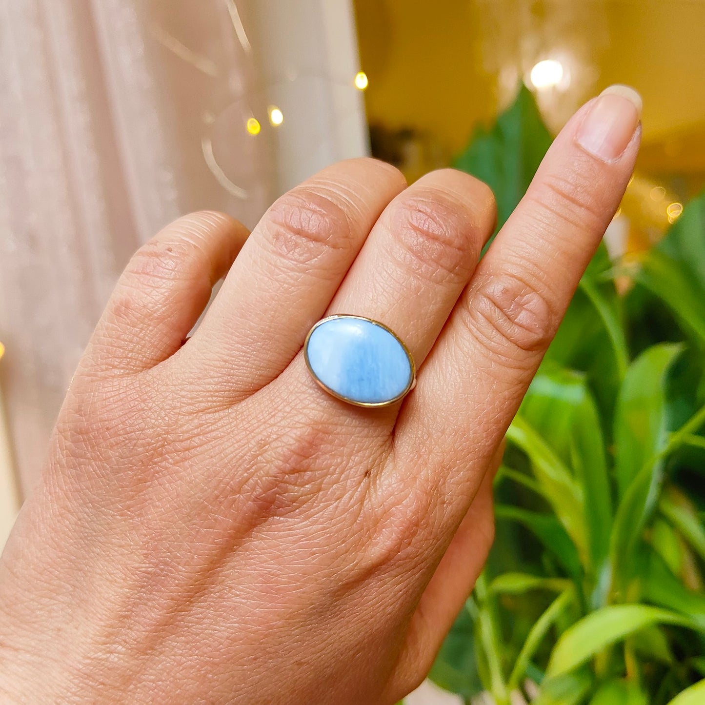 Bague Opale bleue