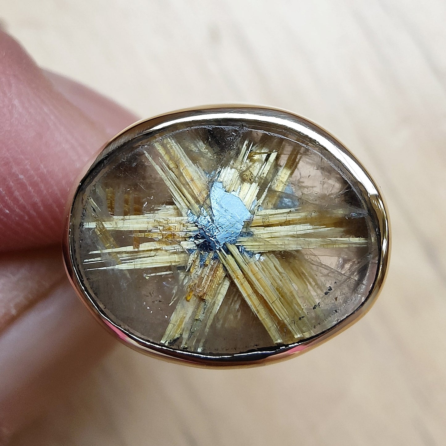 Bague Rutile doré étoilé